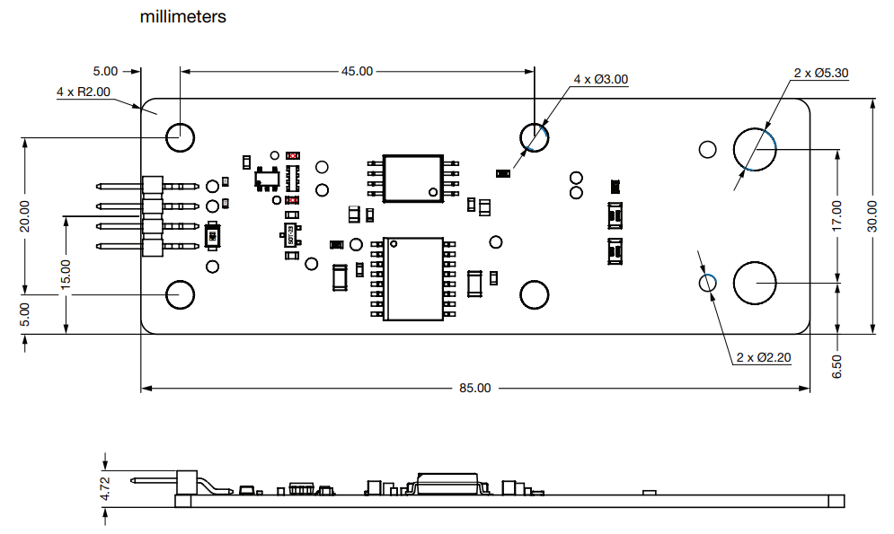 Mechanical Drawing - Vishay ISO-AC-VSAO Reference Design